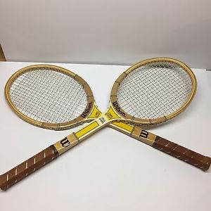 2 Vintage Wilson Wooden Tennis Rackets Miss Chris Evert Lightly Used 4 3/8"