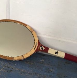 Vintage Wilson Tennis Racquet Mirror Upcycled