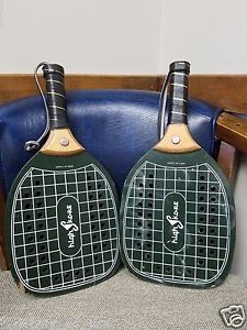 SET 2 ~ High Skore PaddleBall Paddle Ball Tennis Wood Wooden Racket Racquet Game