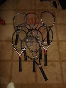 lot of 9 Tennis Racquets - Head - Wilson - Prince - Babolat