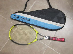 FISCHER PRO TOUR AIR CARBON TENNIS RACKET W/NEW STRINGS, GRIP AND CARRYING CASE