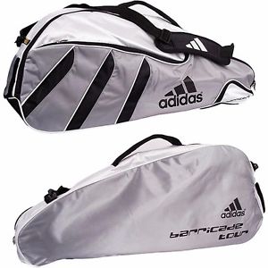 NEW Adidas Barricade Tour 3-Racquet Tennis Bag with Tags - White/Gray/Black