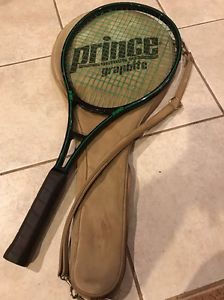 Prince Original Graphite Series 110 OS Tennis Racquet 4 5/8 And Cover Case Green
