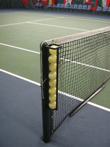 pickleball ball holder magnetic mounting for permanent net posts holds 8 balls