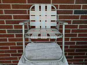Childs Aluminum Webbed Lawn Chair 1960's Vintage Outdoor Camping
