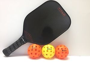 Titan Pro Pickleball Paddle - Black Diamond Series with 3 Onix Pure 2 balls