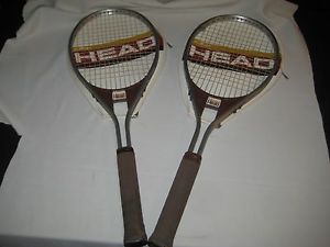 VTG 1970's-'80 'LOT OF 2 HEAD EDGE Tennis Racquets & RACKET Cover AMF 853 & 9111