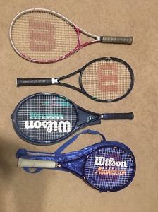 Lot 4 Wilson Aggressor Graphite Tennis Racquets Hope 8.5 Si 95 Case