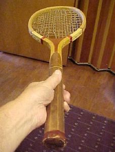 Tennis Racquet~Old/Antique 20-30s w/Old Wooden Anti-Warp Guard~FREE SHIP~Display