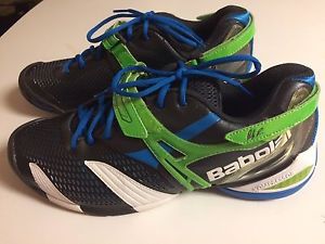 Babolat Green Blue Black White Tennis Shoes Mens Size 14 GReat COND. Fast Ship!