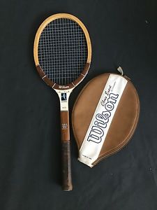 Vintage 1970's Wilson CHRIS EVERT Autograph Model Wooden Tennis Racquet w/Cover