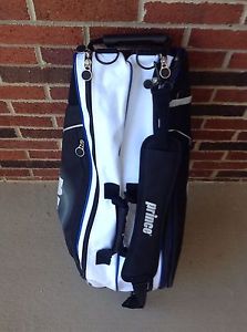 Prince Club Collection 6 Racquet Tennis Racket Bag. Black White Blue. EUC