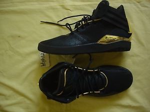 New Adidas Men's Men Black Hi top Gold tone Snake Shoes 13.5 US RARE 13 1/2