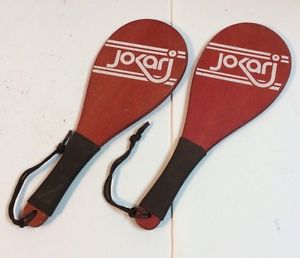 Vintage Pair of Jokari Racquetball Paddles Red Beach Tennis