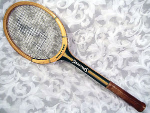 Vintage SPALDING IMPACT 222 Green & Gold Color Wooden Tennis Racket