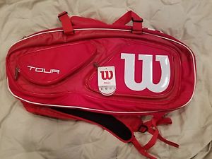 NWT Wilson Tour V 15 Pack Tennis Bag Carrying Case Red