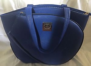 Court Couture Vintage Blue Pebbled Tennis/ Racquet Ball Tote Bag