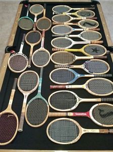 Lot Of 24 Vintage Wooden Tennis Racquets Rackets Wilson Spalding MacGregor +
