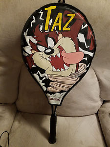 Tasmanian Devil Spalding Tennis Racket 1996 Vinyl TAZ Cover Used