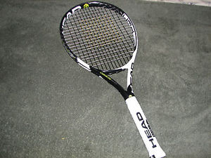 new head graphene speed power xt with new 17g gut strings@58