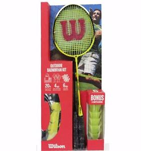 Wilson Outdoor Badminton Kit - 20 Foot Net, 4 Racquets, 6 Shuttlecocks