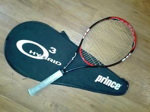Prince O 3 Hybrid Hornet Mid Plus Braided Tennis Racket/Racquet 4 1/4 + Case