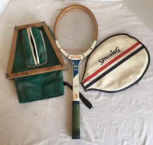 Vintage Spalding Pancho Gonzales Pro Champ Wood Tennis Racket with case