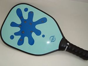 NEW~  PICKLEBALL PADDLE BLUE ON AQUA SPLAT  T200