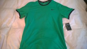 2017 Nike Men's Court Dry Tennis Shirt Large Green / Black MSRP $40