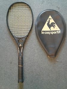 VINTAGE LE COQ SPORTIF TENNIS RACQUET with cover STILETTO yannick noah USA MADE