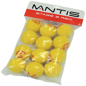MANTIS Mini Tenis Esponja Esferas - Stage 3 Rojo - Pack of 12