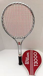 Vintage Wilson T3000 MetalTennis Racquet w Original Cover Grip 4 1/2 Light