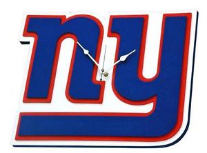 New York Giants 3D éventail éponge Logo Horloge murale,NFL Football,Secours Mur
