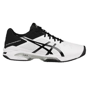 NEW! Asics Gel Solution Speed 3 Court Tennis Shoes Sz 10 White Black