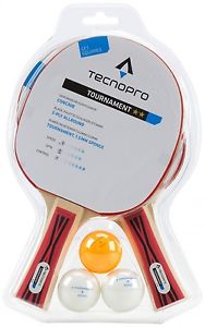 Tecno Pro Raquette tennis de table Set Bobine DX 2x raquette et 3x Balles