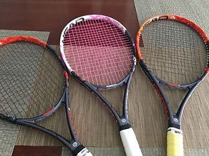 Lot of three like new ( one brand new) Head Radical Tennis Racquets