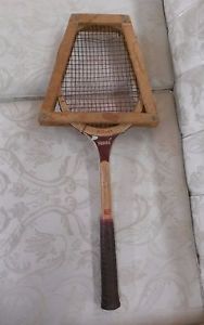 Vintage Wilson Squire Wooden Tennis Racquet W. Bracket Frame Antique