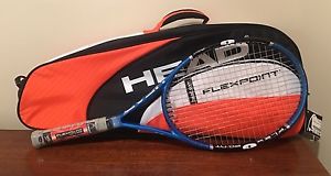 HEAD Flexpoint Tennis Racquet Blue L3 4 3/8 Grip Pre-strung & Tennis Bag NEW