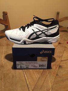 Asics Mens Gel-resolution 6 White/black/silver Size 8.5