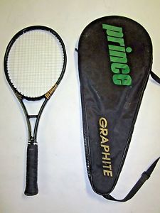 PRICE GRAHPITE STRAIGHT SHAFT 93" MID PLUS TENNIS RACQUET 4+5/8" GRIP CASE 600PL