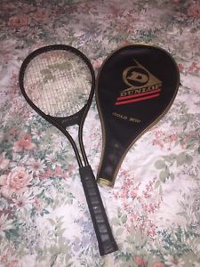 VINTAGE 1980s Dunlop Tennis Racquet John McEnroe GOLD MODEL MID SIZE And CASE