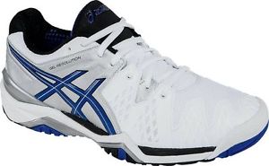 Asics Men's Gel-Resolution 6 Tennis Shoe white/blue/silver e500y size 12.5 $140
