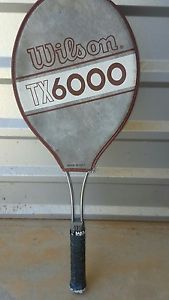 Vintage Wilson Steel Tennis Racquet TX6000 With Head Cover Leather 4 5/8 Light