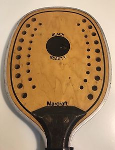 Vintage 1970's Marcraft Black Beauty Paddleball Paddle Racquet Light Wood Metal