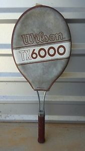 Vintage Wilson Steel Tennis Racquet TX6000 With Head Cover Leather 4 5/8 Light