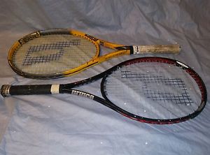 Prince O3 Red Tennis Racquet No. 2 grip & PRINCE Triple Threat TT Scream OS No.3