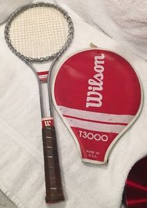 Vintage Wilson T3000 Tennis Racket 4 5/8 With Case.