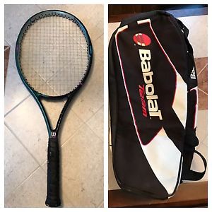 Wilson Pro Staff 6.0 PWS Dual Taper 110 In 4 1/4 Tennis Racket w/ Babolat Bag
