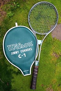 Vintage Jimmy Connors C-1 Wilson Tennis Racquet With Cover 4 3/8