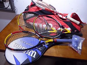 Lot of Wilson Thermal Guard Tour Bag 5 Racquets Rackets, and some grip Great Lot
